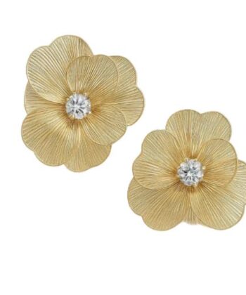 Earring For Women Golden Earring Floral Stud Earring Korean Style Earring
